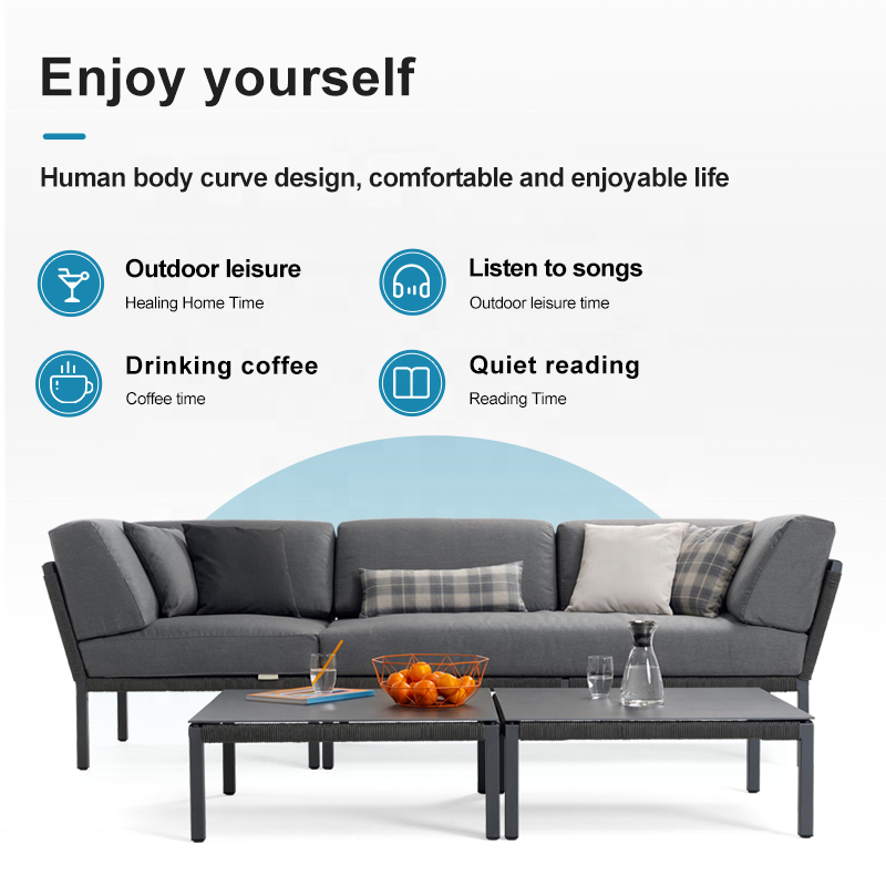 Luxe Aluminum Corner Lounge Sofa Set™